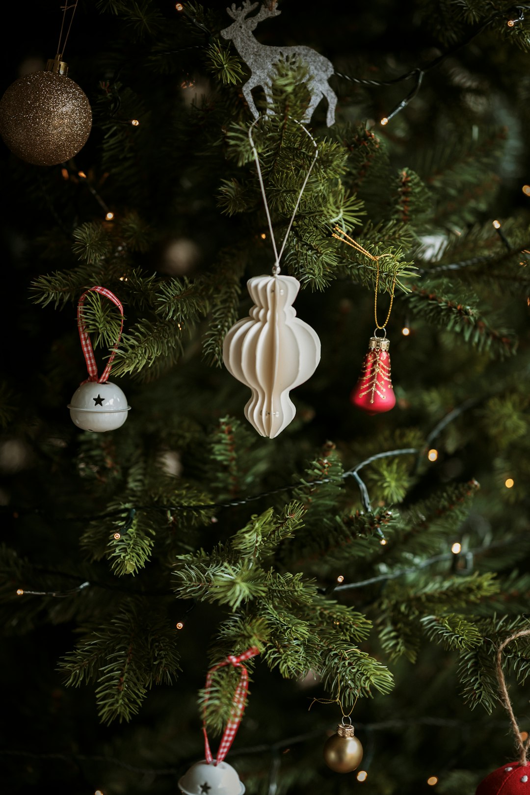 hanged ornaments on Christmas tree