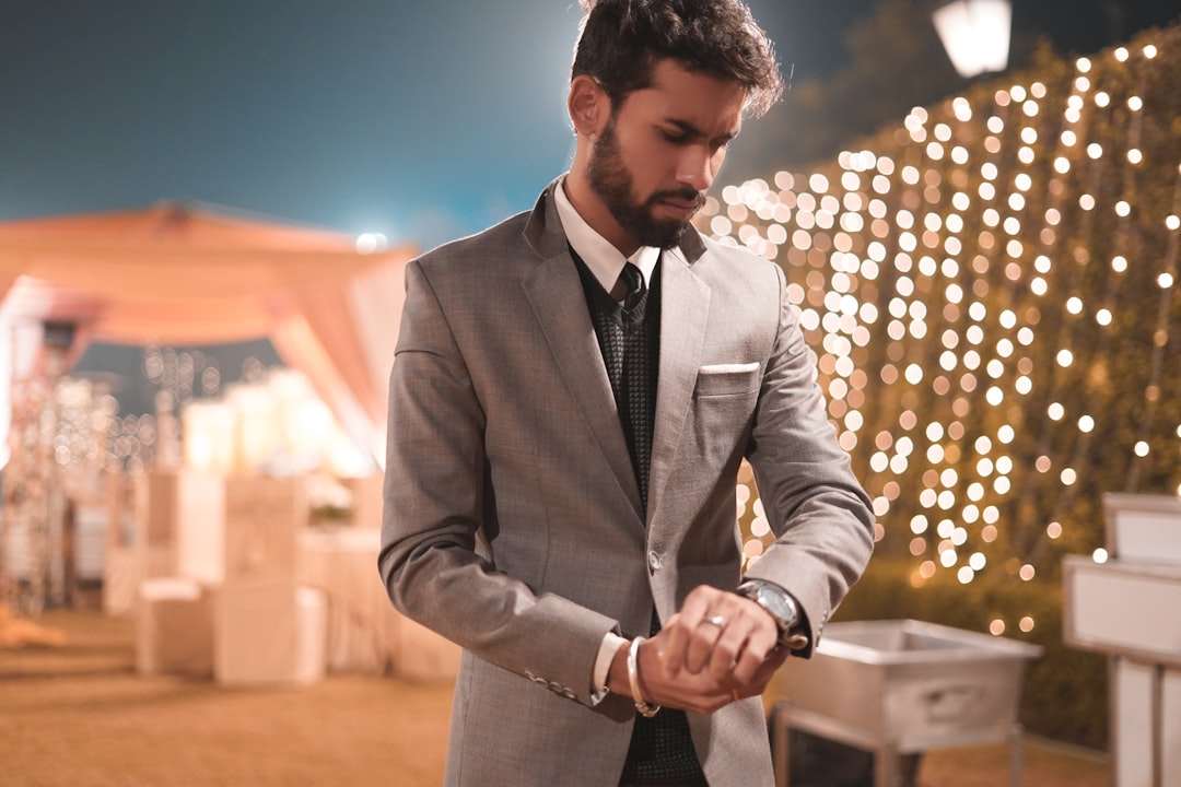 man wearing grey suit