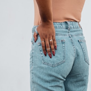 women's blue denim bottoms