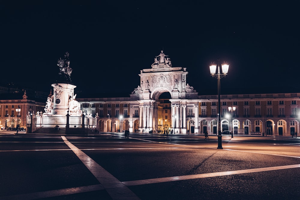 castle with lights