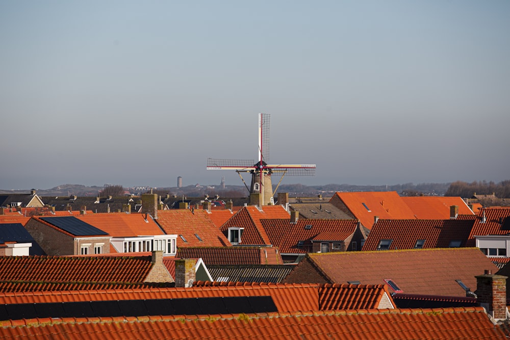 brown roofed buildings