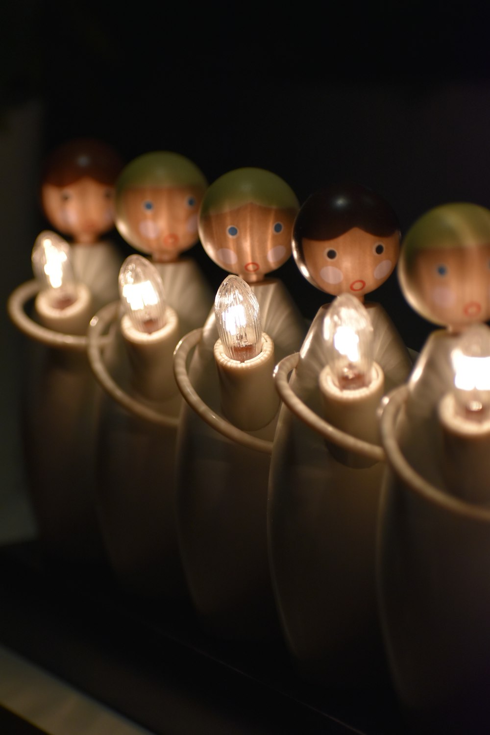 turned-on angel lamps