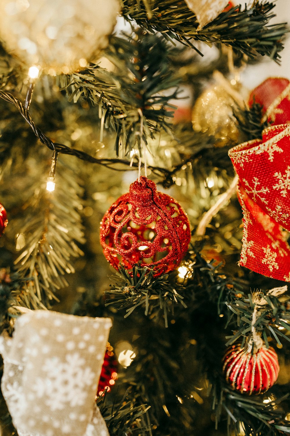 baubles on tree