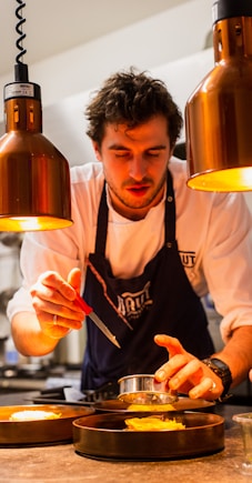 man preparing food