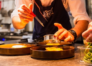 man preparing food