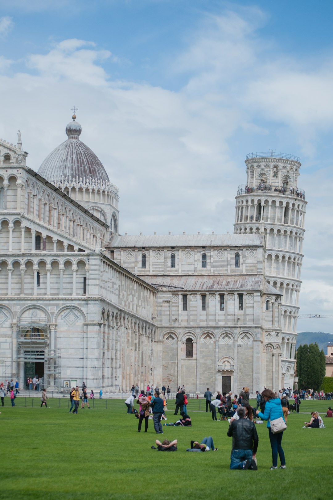people near Leaning Tower of Pisa
