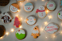 Beautifully decorated sugar cookies with coloured icing