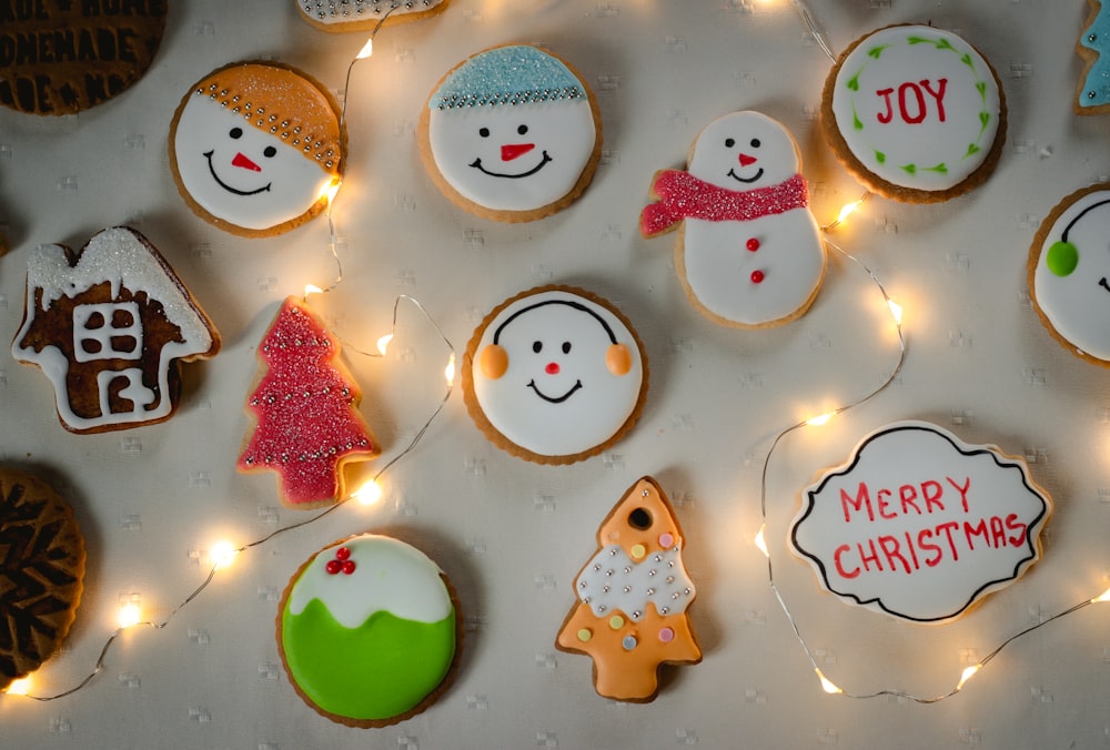 flat lay photography of cookies