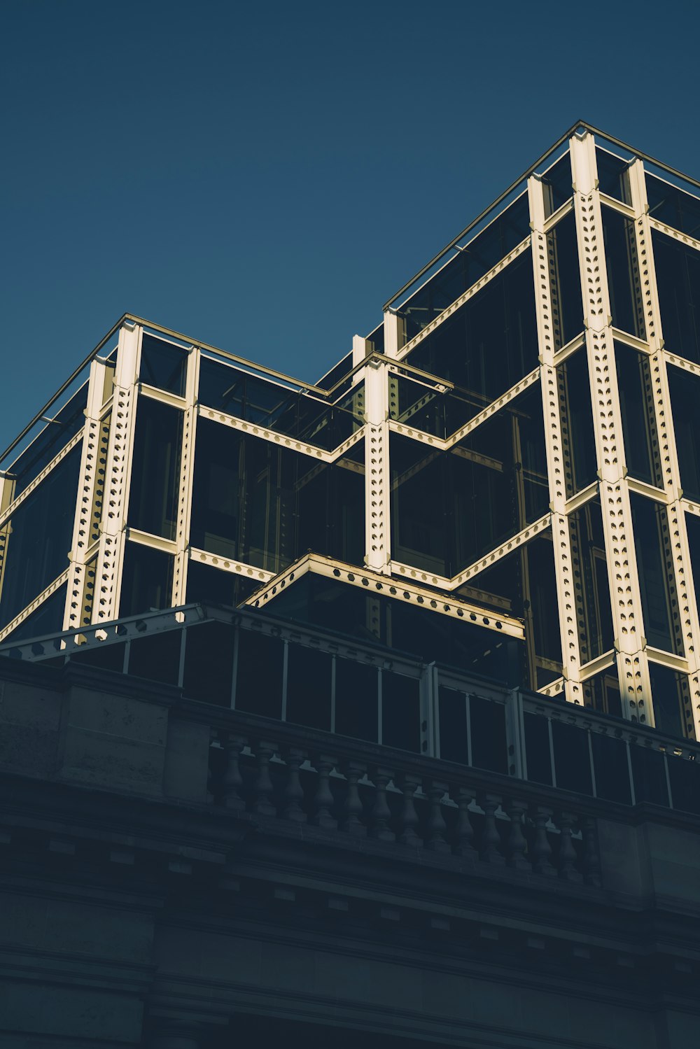 a tall building with lots of windows on top of it