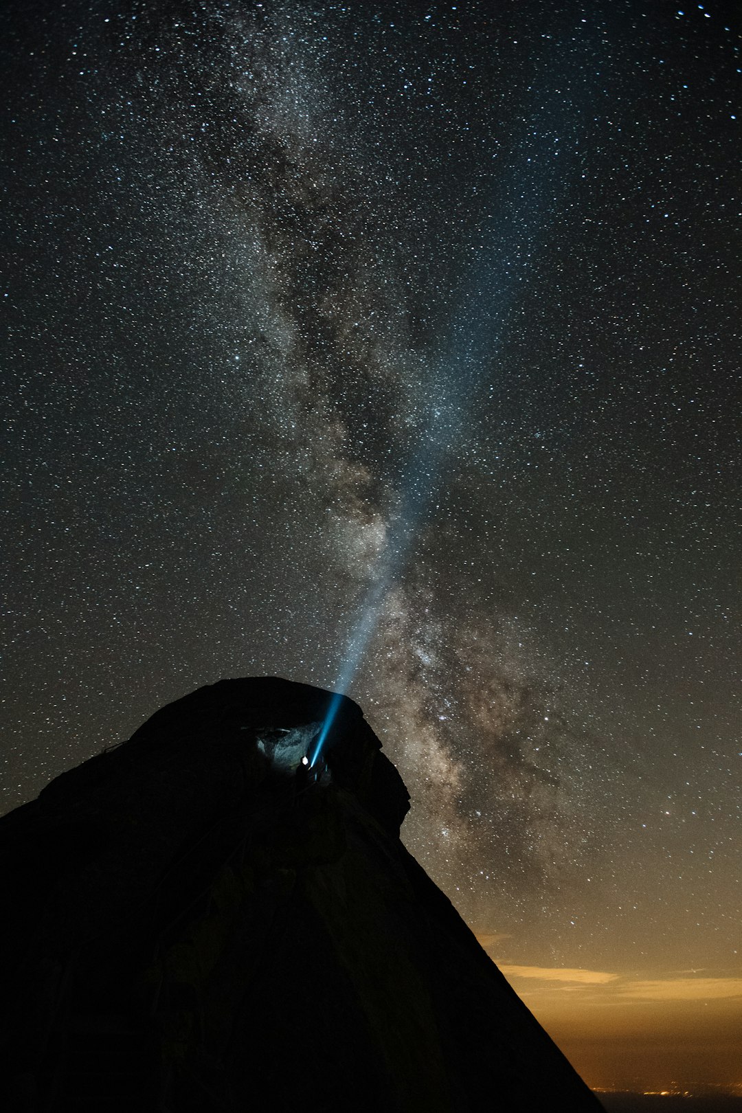 blue lights from mountain during daytime