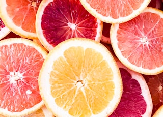 sliced grapefruits