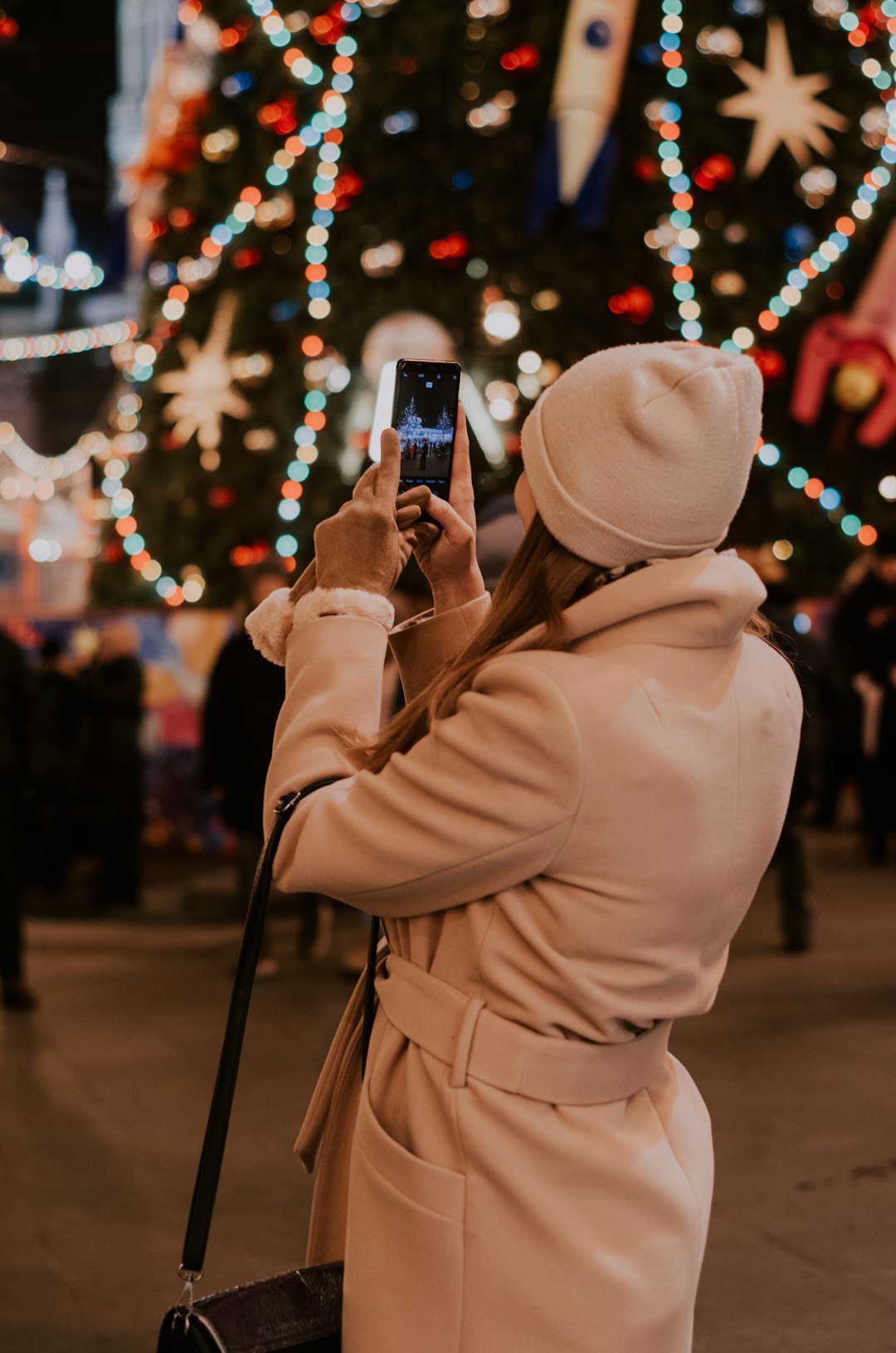 woman about to take a photo