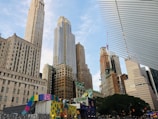 A vibrant urban scene with innovative architectural structures.