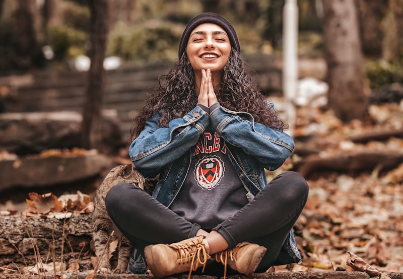 woman meditating outdoor