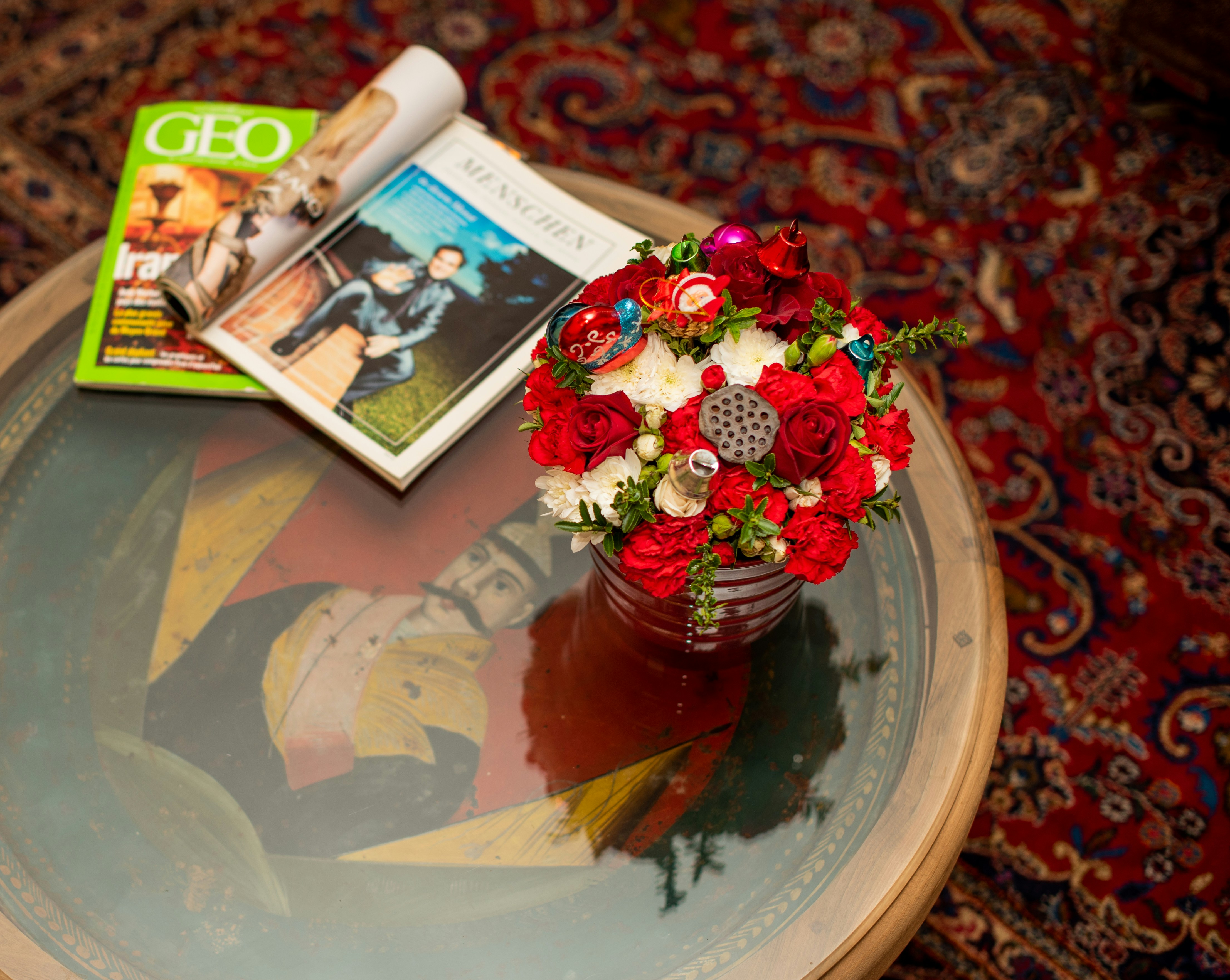 Nowruz haft-seen table Persian new year spring celebration