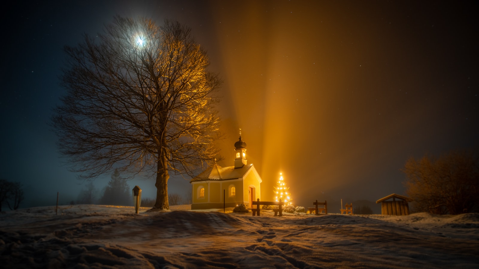 Pentax K-1 sample photo. White church and brown photography