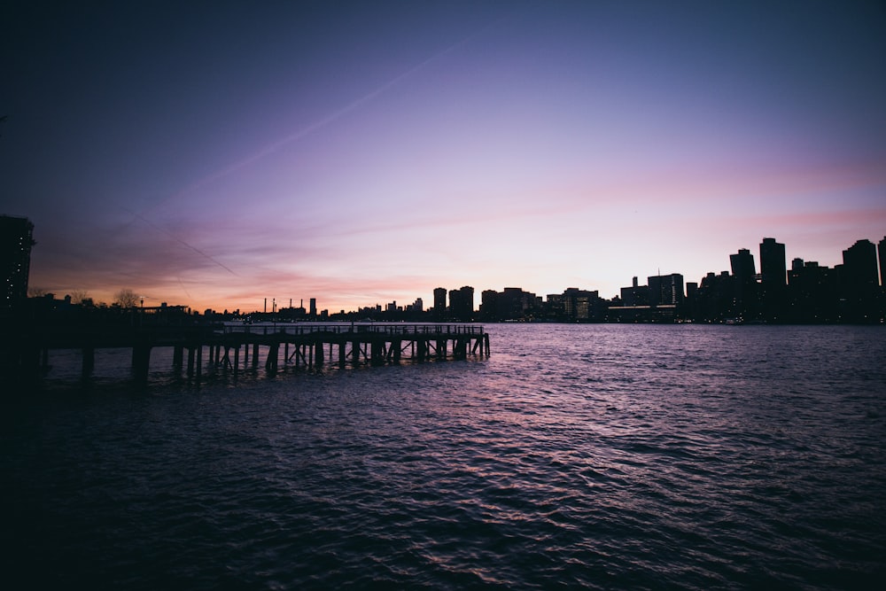 city and body of water during day