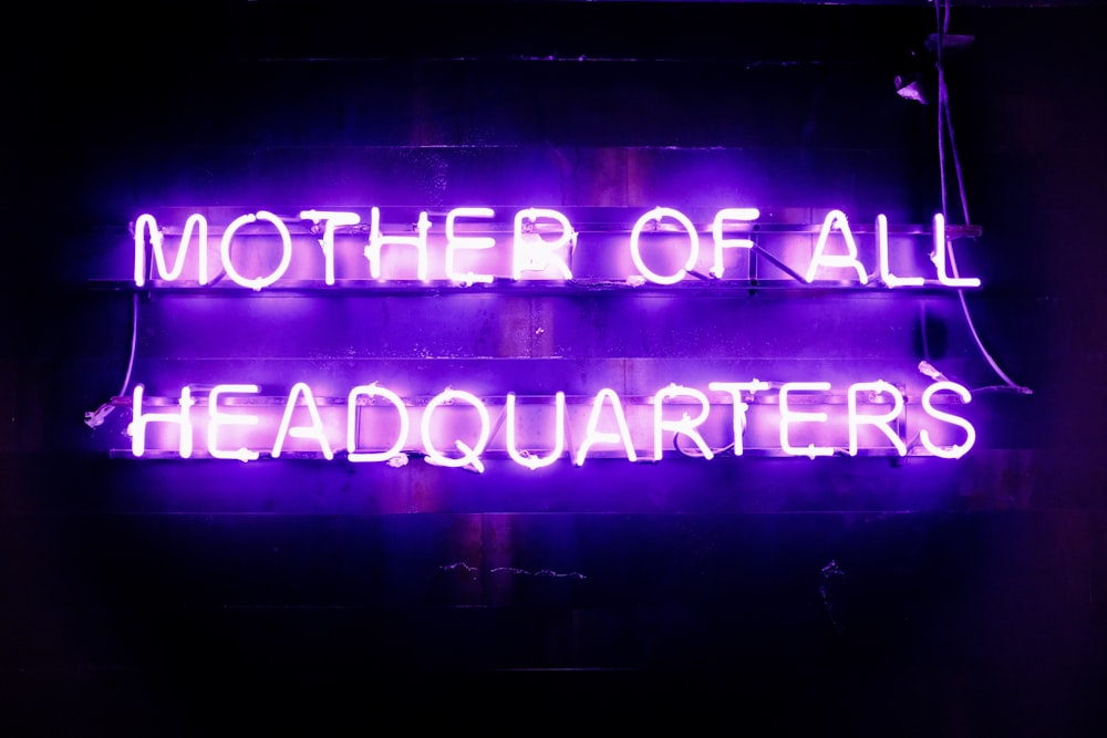 purple neon sign