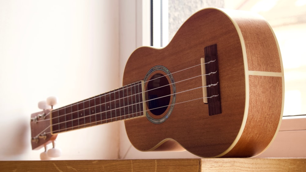 brown ukulele