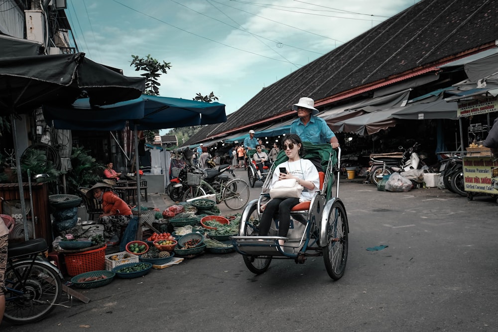 woman sitting on stroller