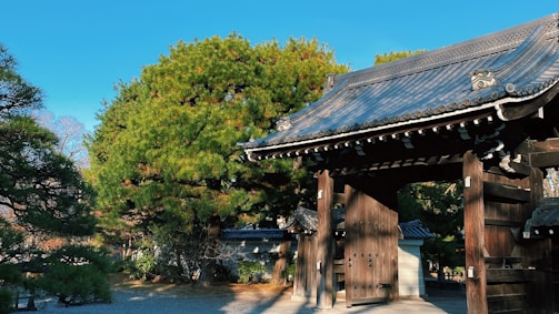 An elegant wooden entry gate with a smooth finish and classic design.