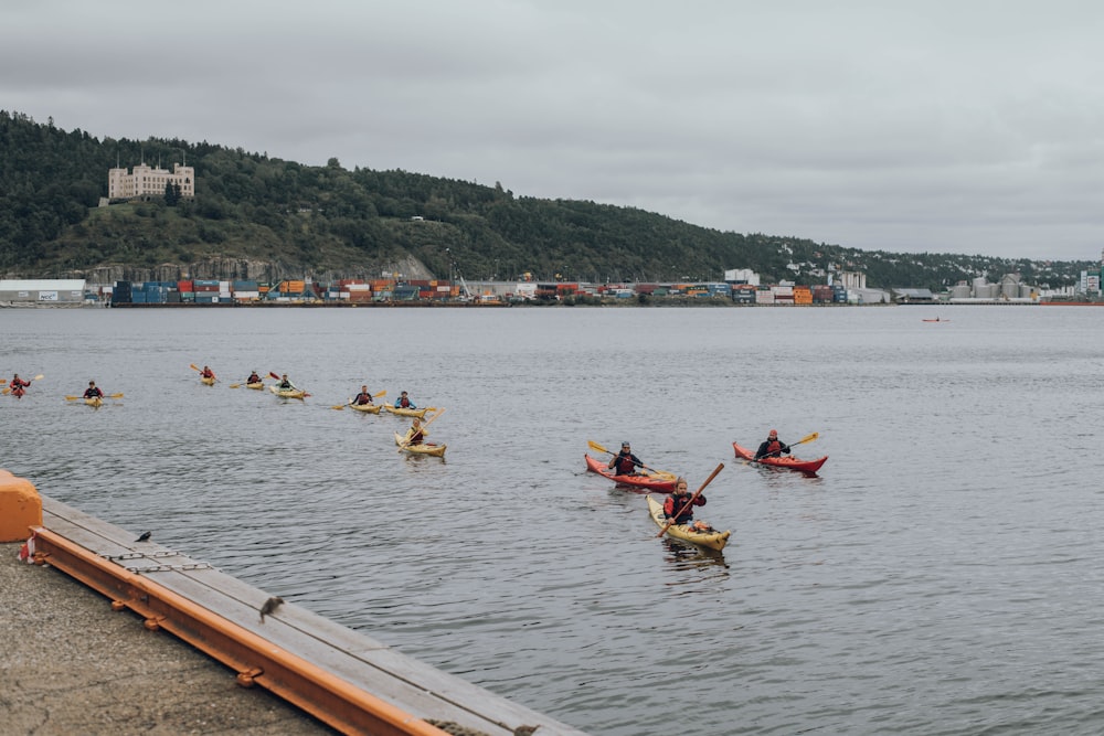 group of people kayaking