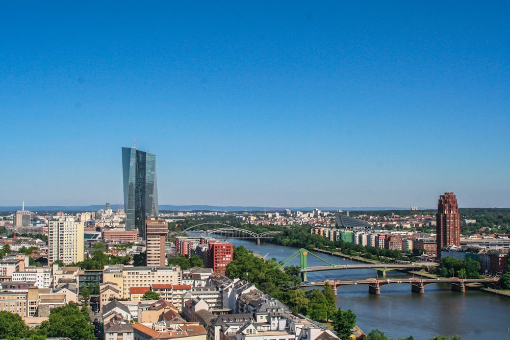 cityscape near river