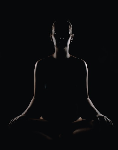 person doing meditation pose