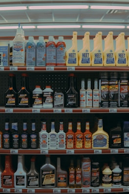 a display in a store filled with lots of bottles