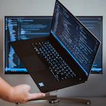 turned-on laptop computer
