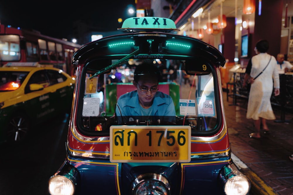 person riding taxi