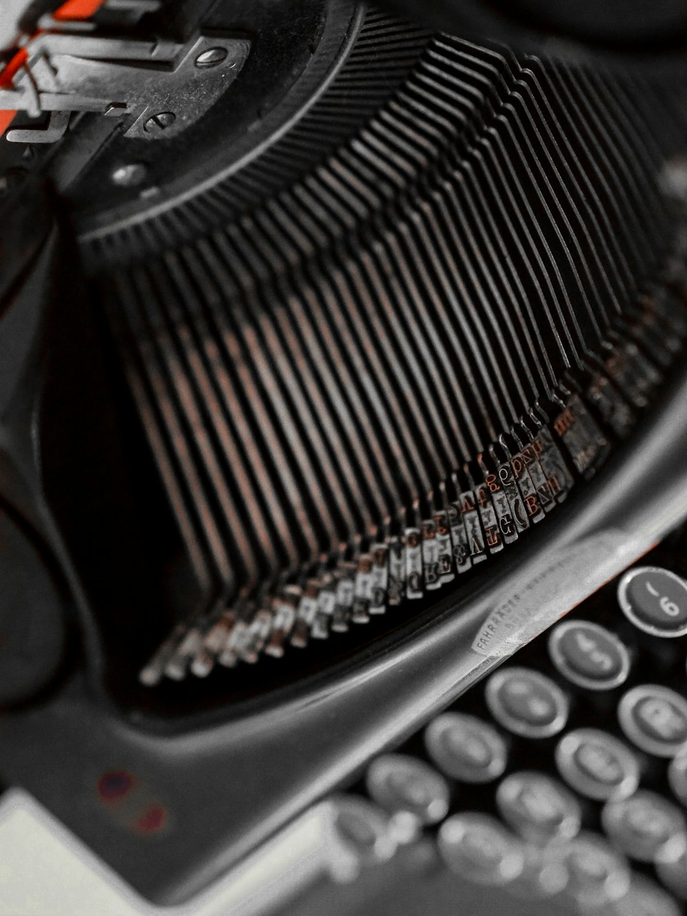 black and gray typewriter