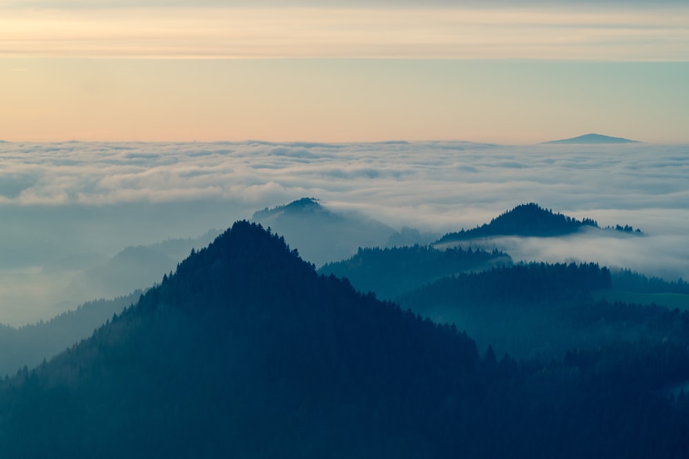 mountain filled with sea of clouds