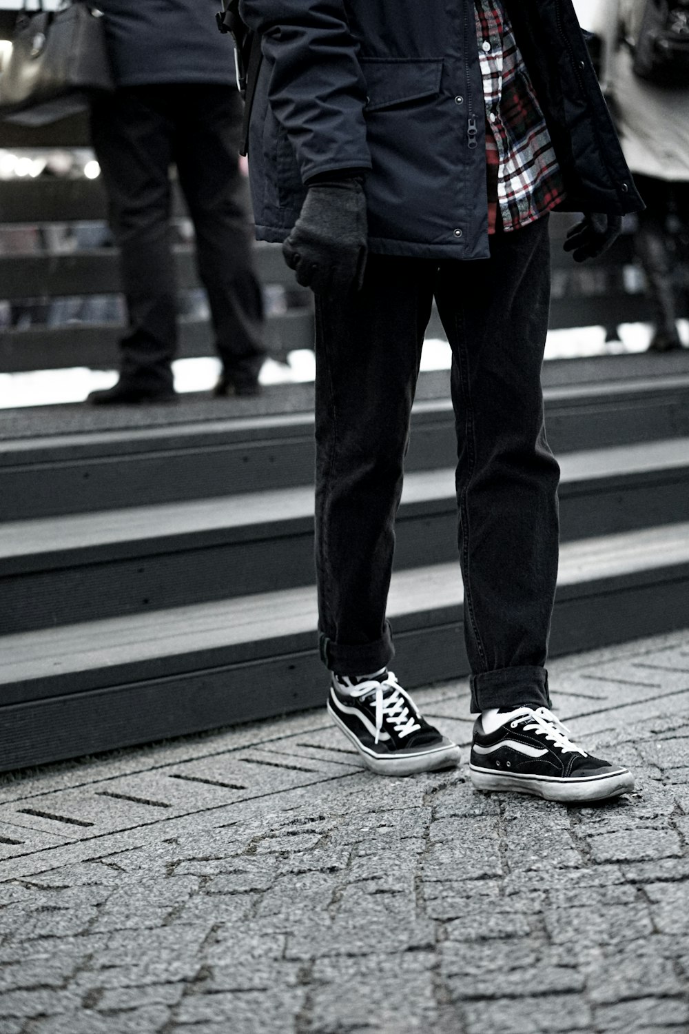 Man Wearing Black Vans Sneakers Photo Free Apparel Image On Unsplash