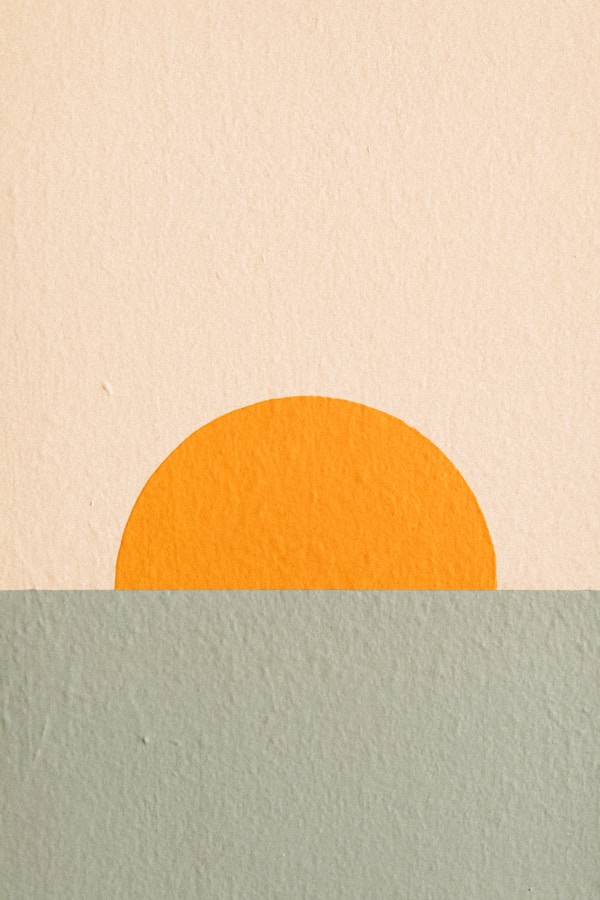 a painting of an orange sun in the middle of a body of waterby Nathan Dumlao