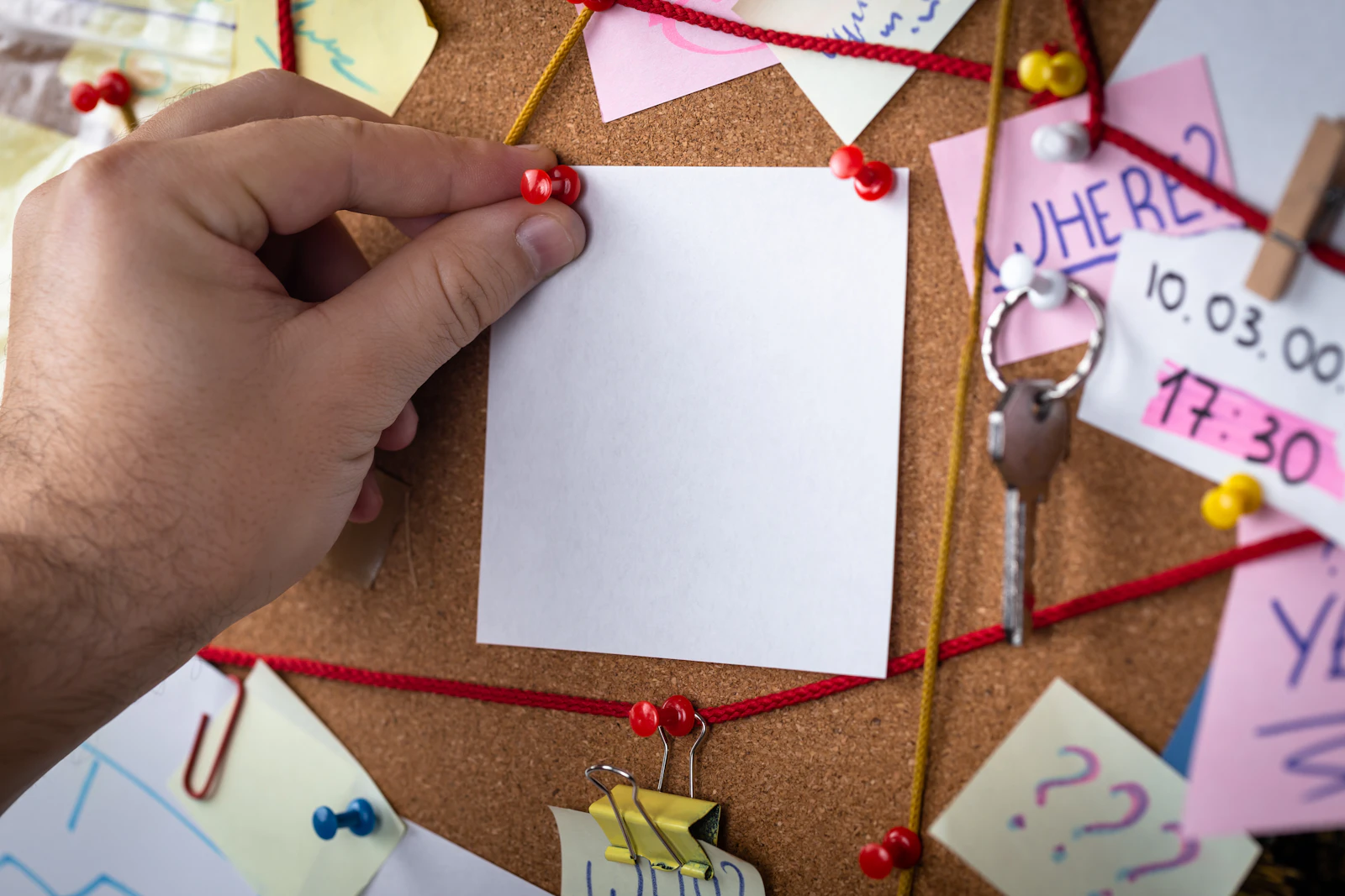 Detective evidence board with a pinned note, representing a TRACE link profile audit investigation