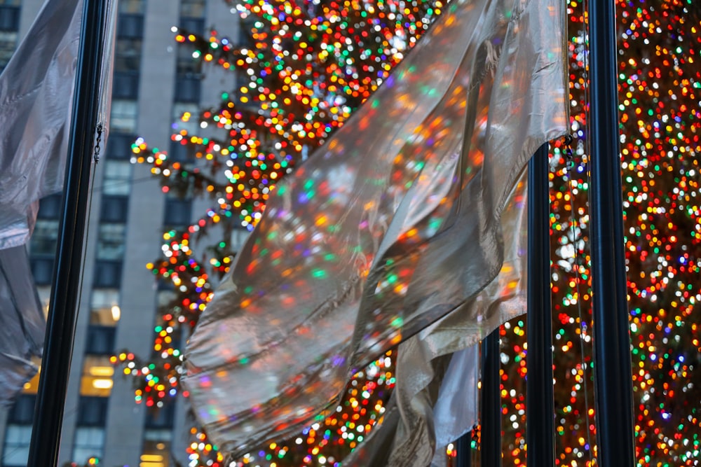 a large christmas tree with a lot of lights on it