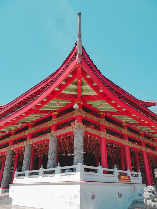 shallow focus photo of red building in Sam Poo Kong Temple Indonesia