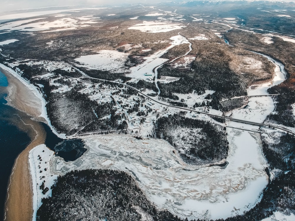 white and brown landscape