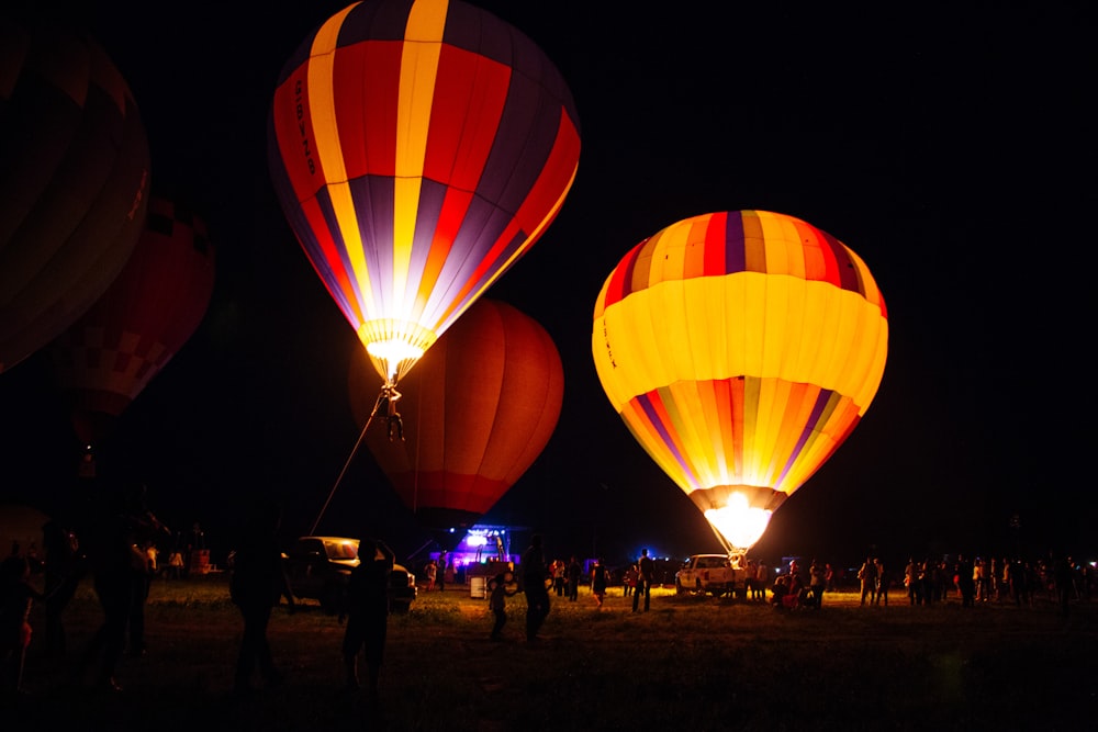 assorted-color hot air balloons