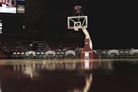 white and red basketball hoop