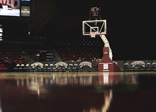 white and red basketball hoop