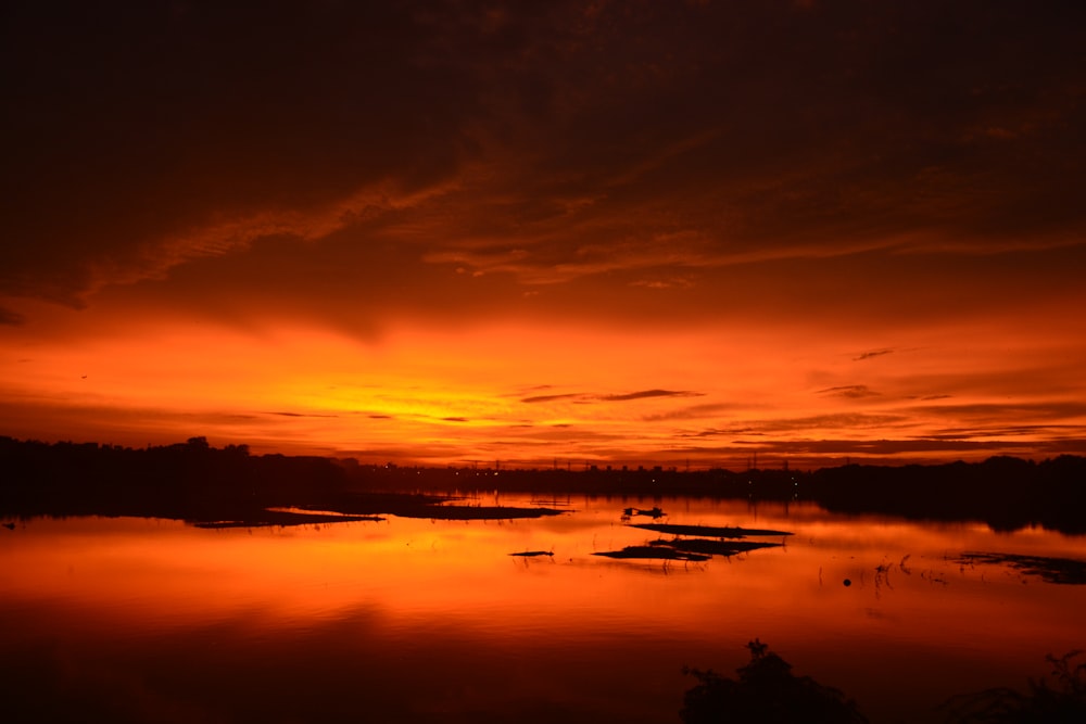 a beautiful sunset over a body of water