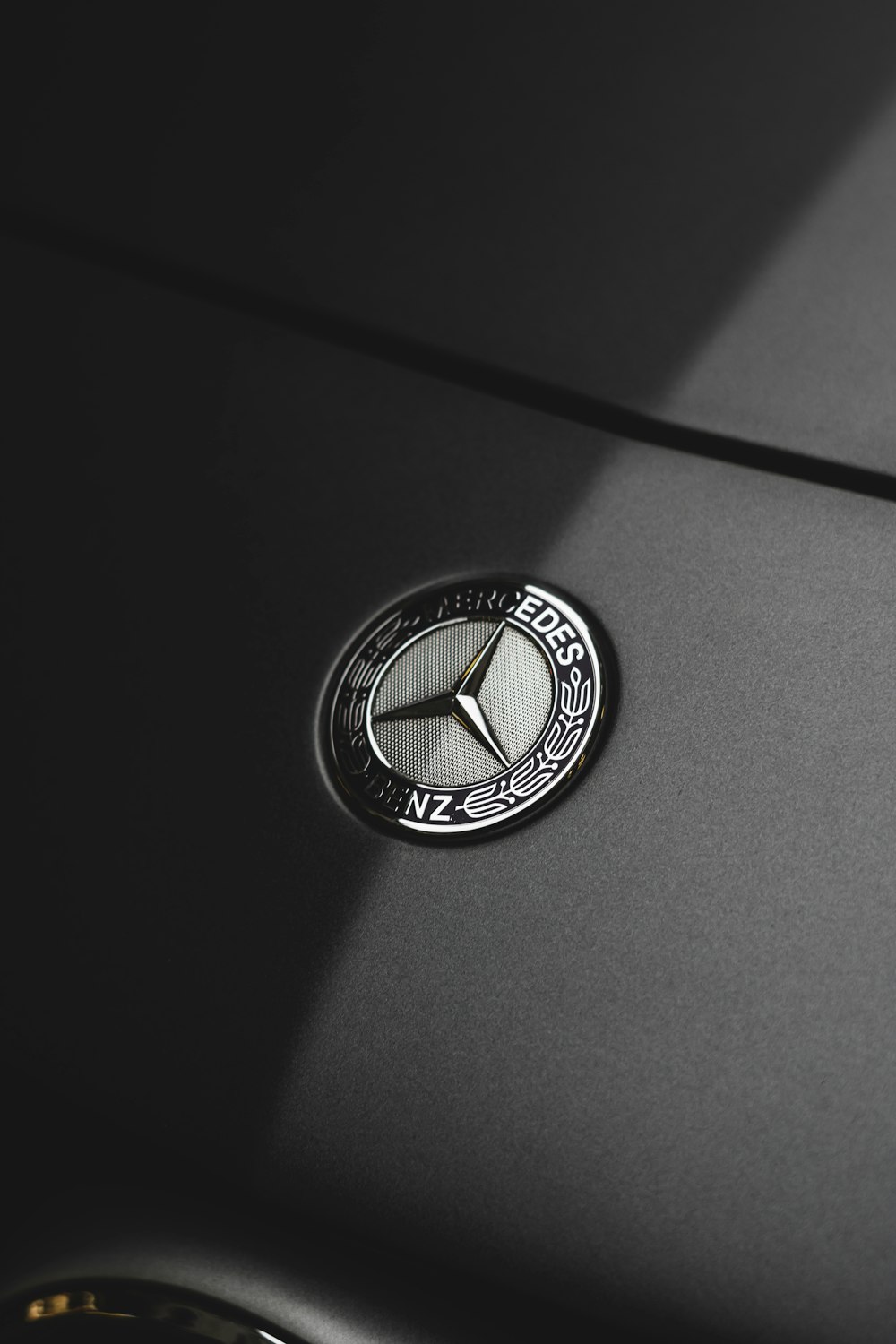 silver Mercedes-Benz emblem