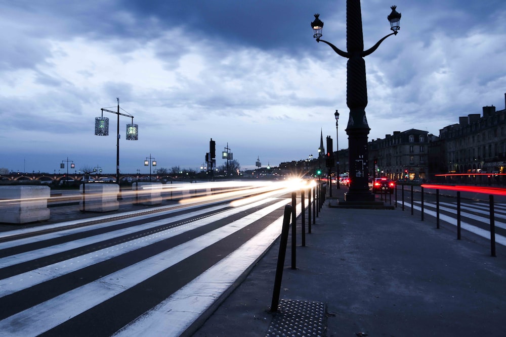 long-exposure photograph of road