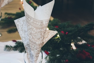 Close-up of high-quality party napkins with festive prints, highlighting texture and detail.