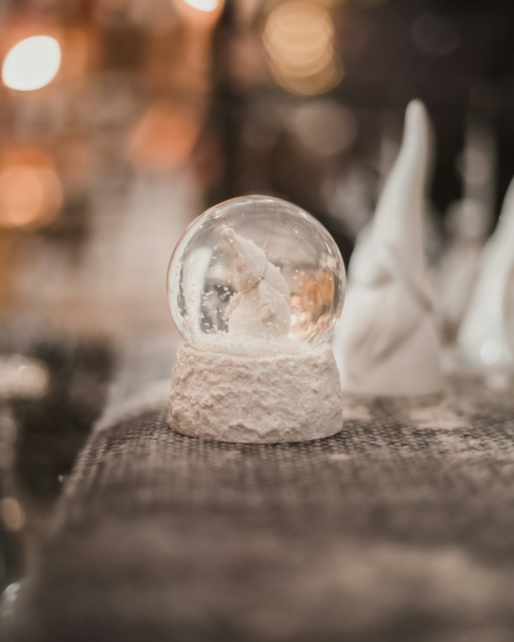 clear glass snow globe