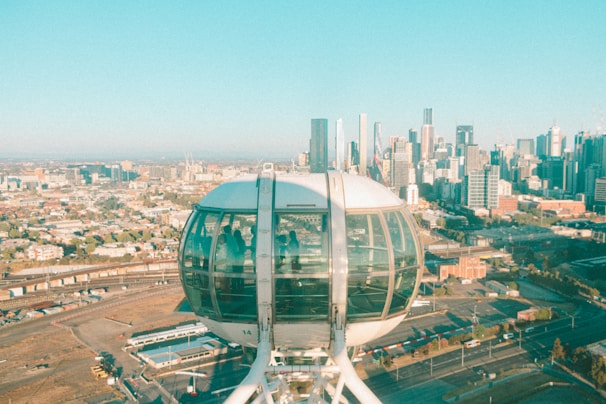 A virtual capsule nestled in a vibrant cityscape on the map.