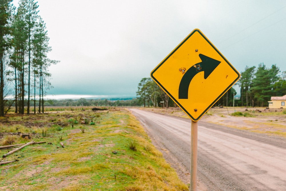 yellow and black street sign