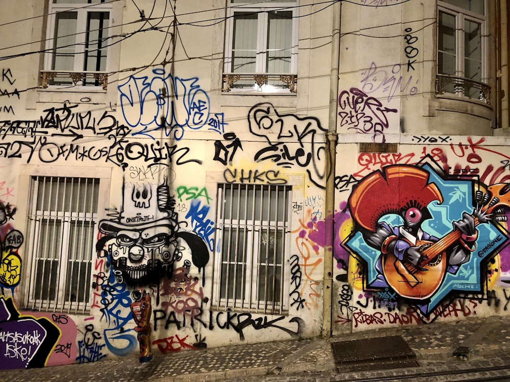 assorted-color graffiti